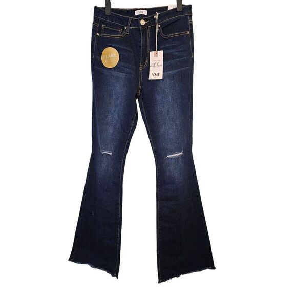 YMI dark wash high rise flare jeans. NWT. Size 11 - Picture 1 of 5